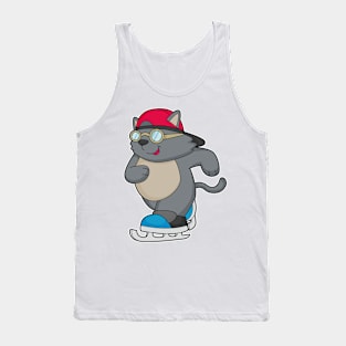 Cat as Ice Skater with Ice skates Tank Top